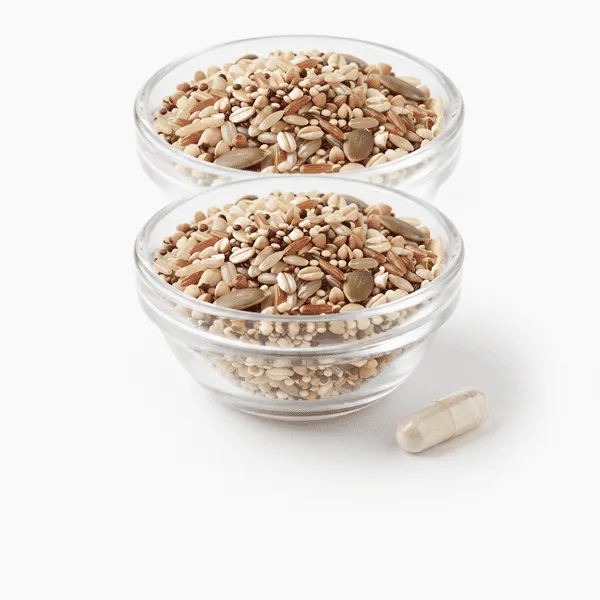 Chromium Picolinate — whole grains, seeds, and a supplement capsule