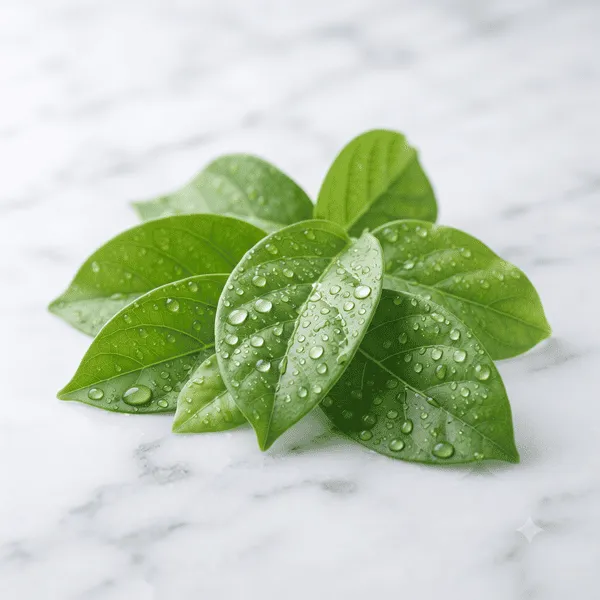Gymnema Sylvestre — fresh green leaves with water droplets